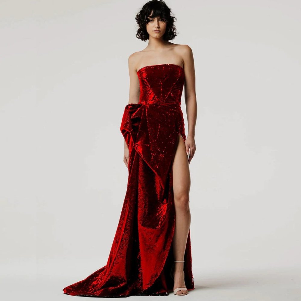 NWT Meraki Nicole Rouge Sequin Strapless Ball Gown - Sz 4